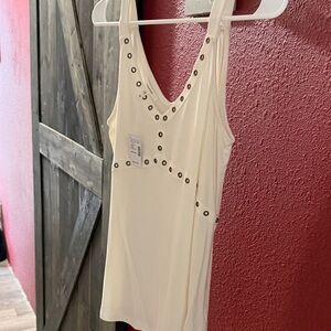 Maurices Ivory Sleeveless Blouse with Stud Details